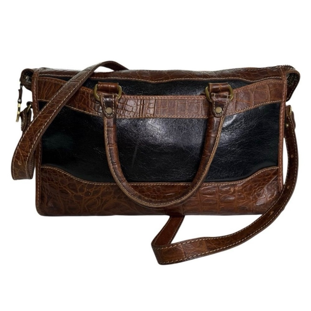 Brahmin Elegant Brown and Black Leather Handbag - Picture 8 of 11